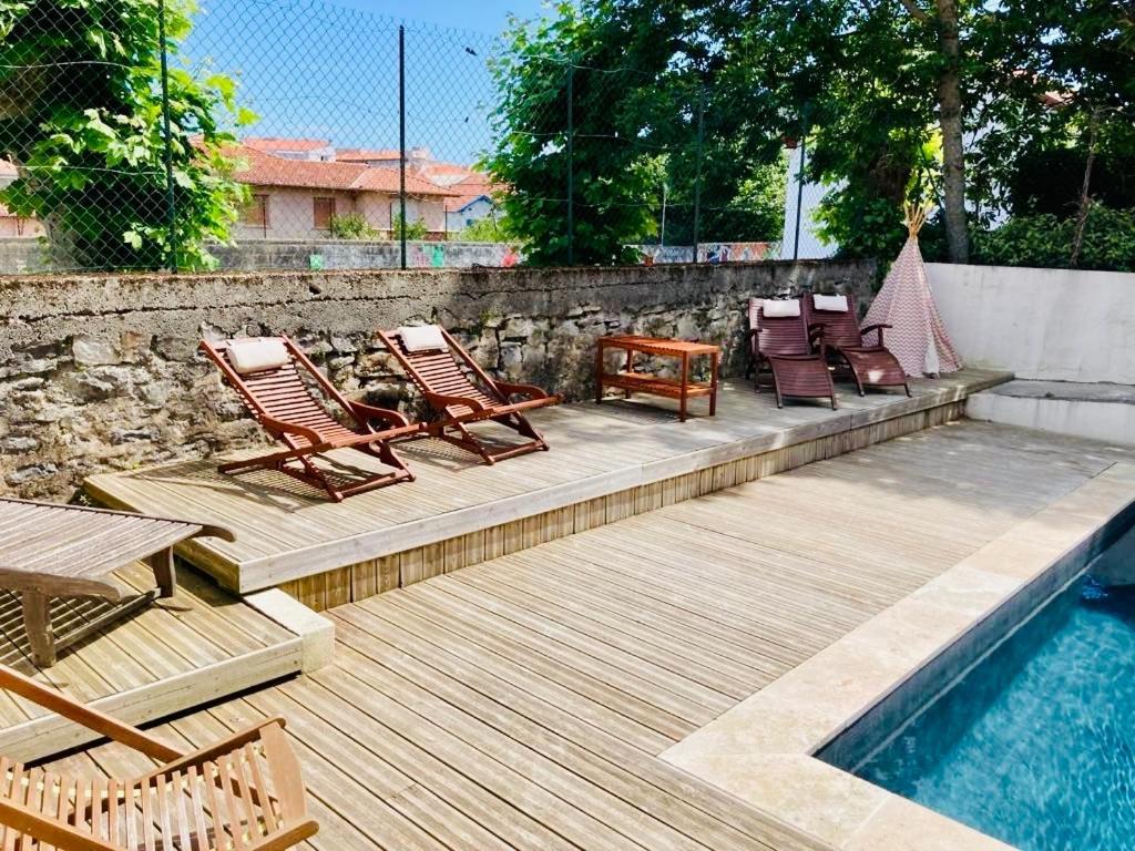 Charming 1 Bedroom Flat, Biarritz Center With Pool And Car Park Exteriör bild