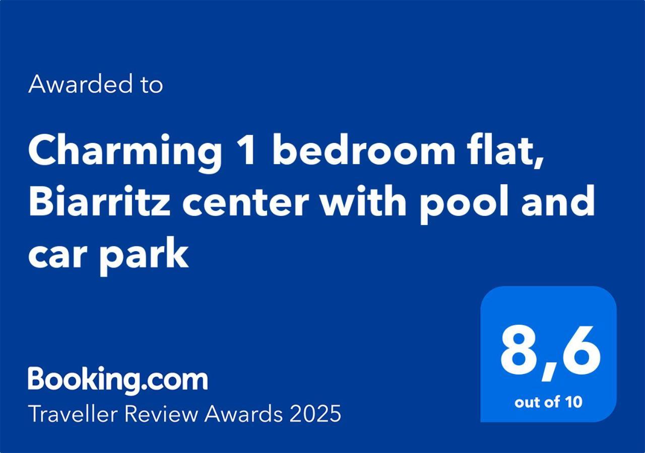 Charming 1 Bedroom Flat, Biarritz Center With Pool And Car Park Exteriör bild